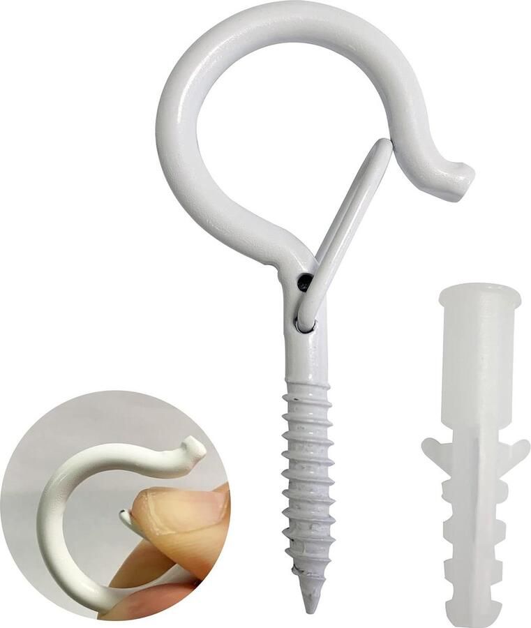 20 stuks haakschroeven schroefhaken 4 mm x 55 mm plafondhaken zware belasting met veiligheidsgesp ophangen plantenmanden vogelhuisjes windgongen lantaarns rotating ceiling hook