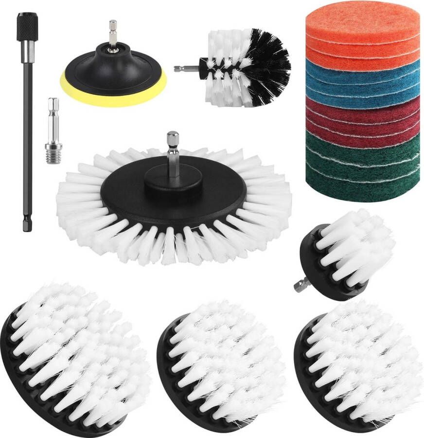 20 stuks opzetborstels voor boormachines reinigingsborstels voor accuschroevendraaier velgenborstel scrubber set voor badkamer