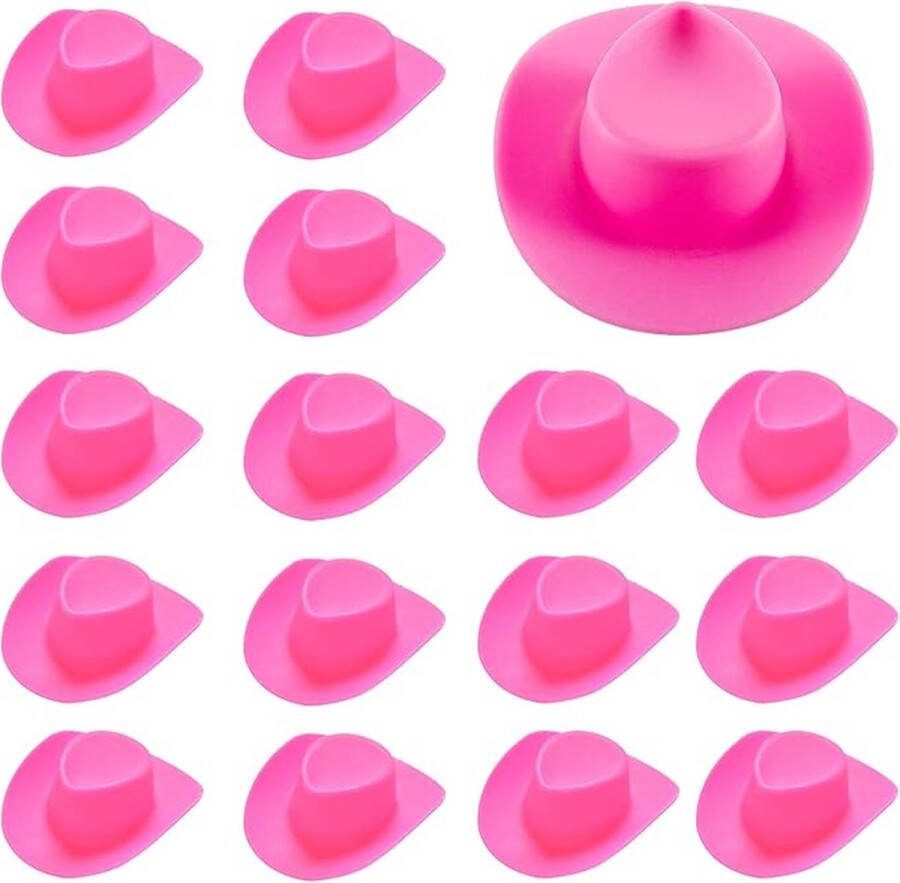 20 stuks Plastic Mini Western Cowboy Cowgirl Hoed Taart Cupcake Toppers Grappige Miniatuur Poppenhoed Speelgoed Poppenhuis Taartdecoratie