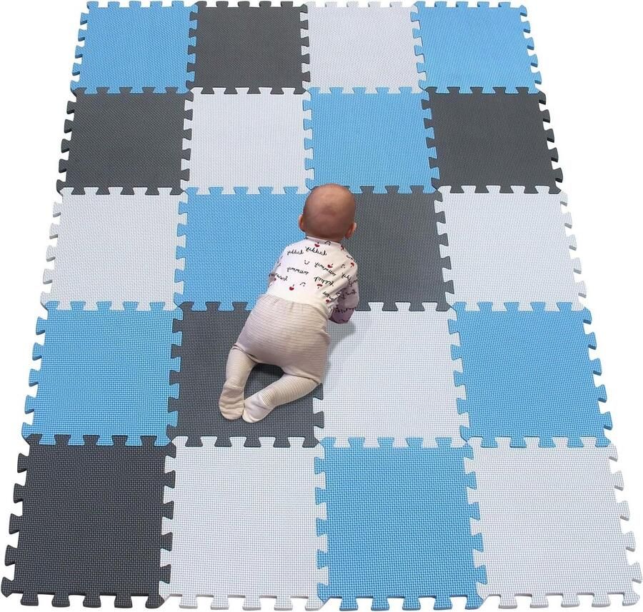 20 Tegels (30cm×30cm×1cm per tegel) Baby's Puzzel Speelmatten Kinderen Dikke EVA Schuimvloer Peuters Zachte Elkaar Grijpende Mat Speelmat voor Baby's Peuters R01R07R12G301020