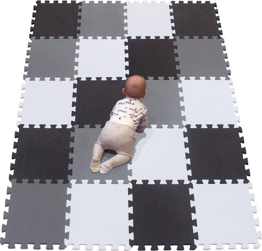 20 Tegels Speelmatten voor Baby's en Kinderen Dikke EVA Schuimvloer Zachte Elkaar Grijpende Mat 30cm×30cm×1cm per tegel Peuters R01R04R12G301020