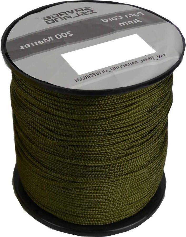 200 m Reel Paracord voor Camping Tent Basha Onderdak Buidling Hangmat Tuinieren Bushcraft Olijfgroen