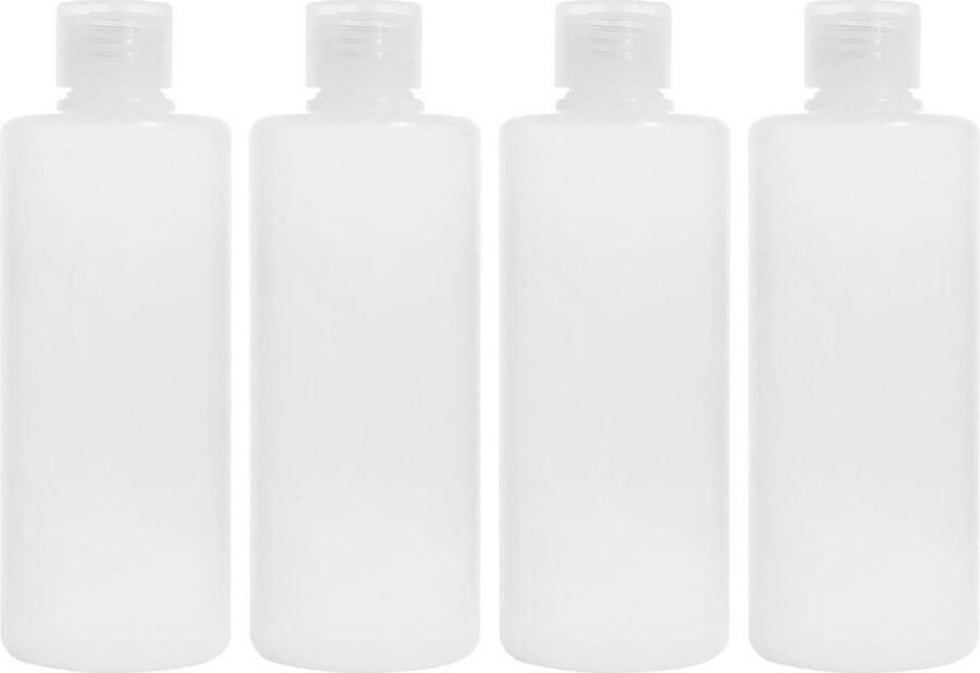200 ml Reisflessen 4 Stuks Lege Navulbare Knijpfles met Flip-cap Doorzichtige Plastic Make-up Cosmetische Toiletartikelen Shampoo Lotion Voor Reizen reisflesjes 100ml