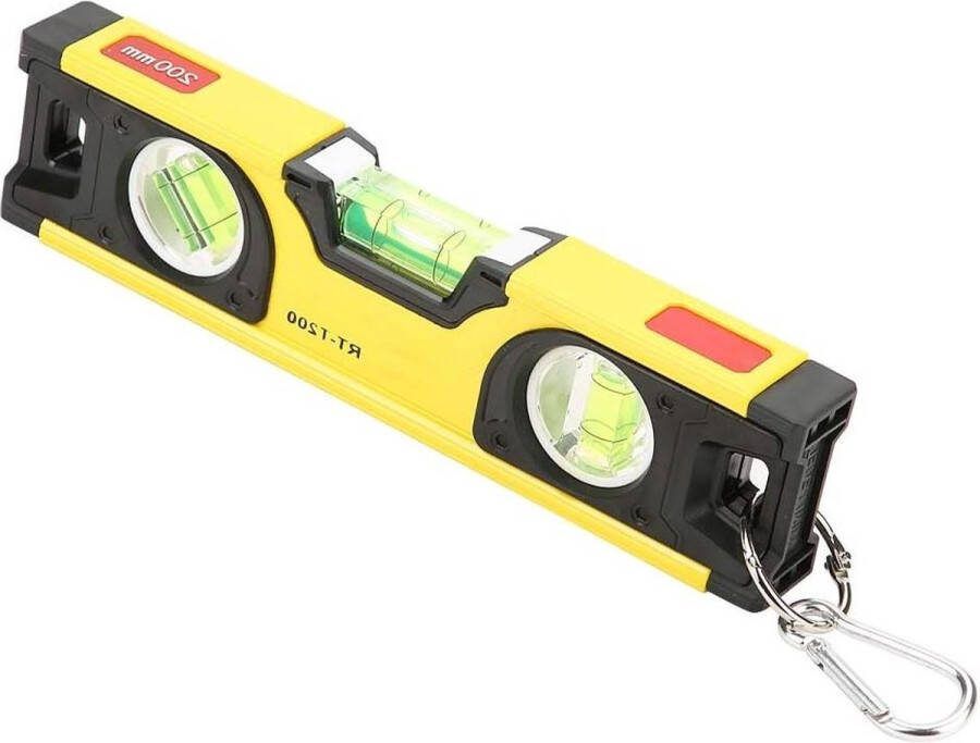 200mm Magnetische Waterpas Aluminium Bubble Heerser Houvast Waterpasje met 2 zoekwoorden
