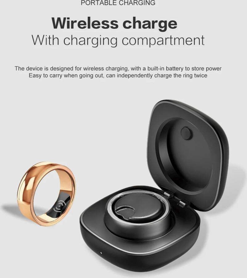 2024 Smart Ring Gezondheid Monitor Voor Mannen Vrouwen Bluetooth Bloeddruk Hartslag Slaap Hardlopen Sporten Monitoren Ip68 Waterdicht Voor IOS Android 20MM Goud