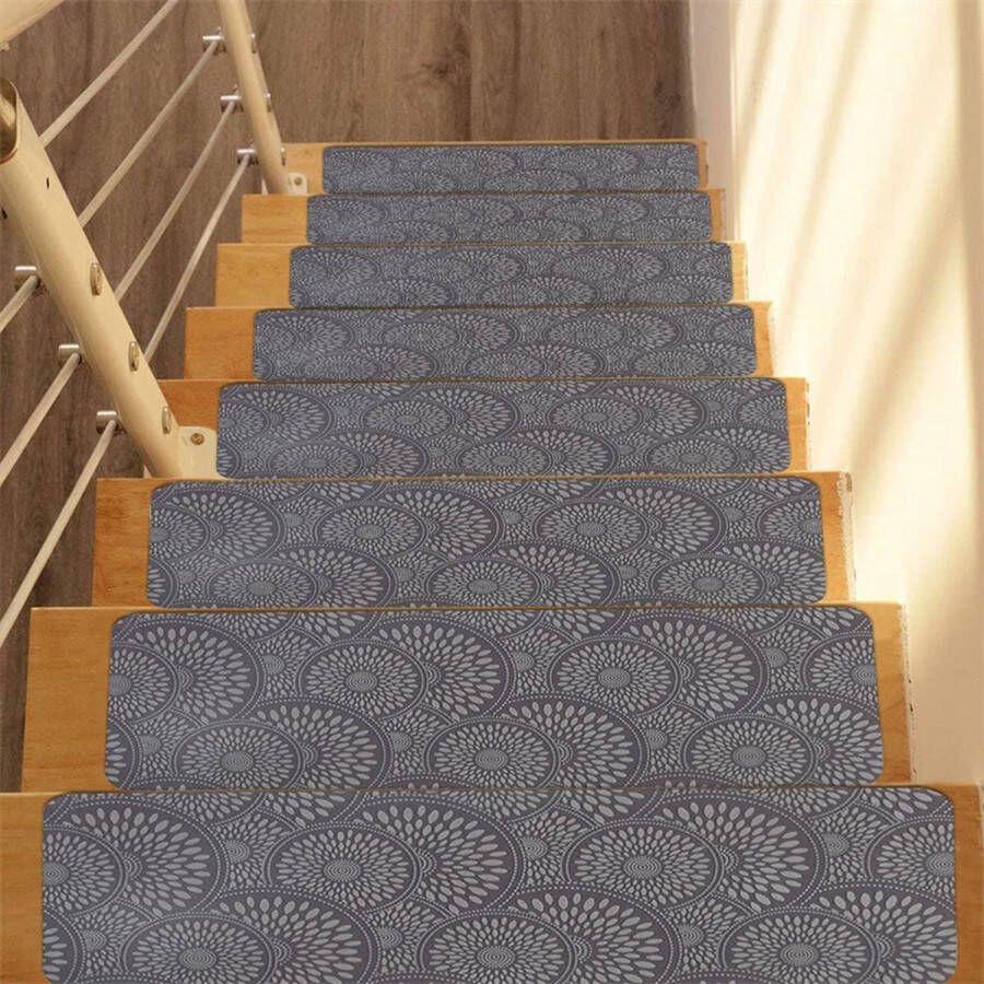 20*76CM Tapijt Traptreden Antislip Trapmatten Verwijderbaar Traptapijt 4-pack Veilige traptredebescherming Geschikt voor kinderen ouderen en huisdieren