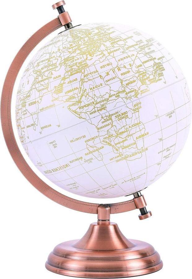 20cm gouden metallic wereldbol Duitse kaart pedagogisch geografische metalen boog en -basis in gouden kleur educatief speelgoed