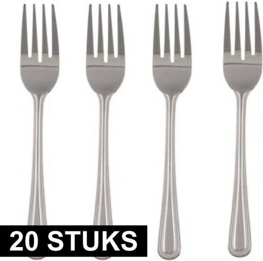 20x Gebaksvorkjes van metaal Vorkjes voor gebak taart Gebaksvorken Taartvorkjes