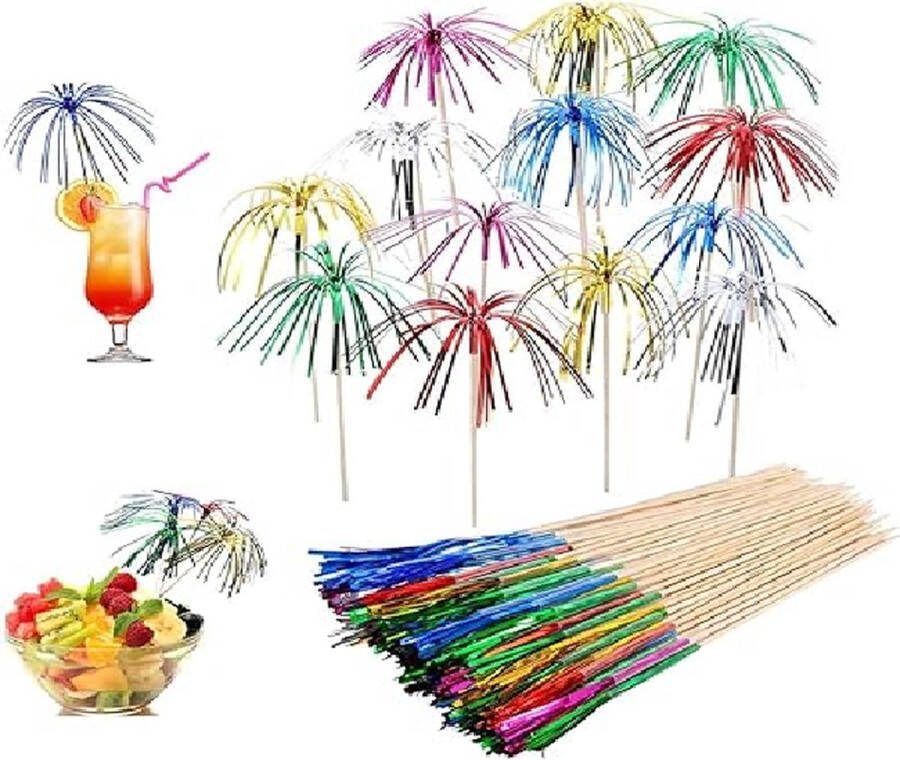 20x gekleurde cocktailprikkers vuurwerk cocktailprikkers 20 cm -party prikkers feestelijke cocktailprikkers -oud en nieuw cocktail prikkers -cocktail prikkers vuurwerk-gekleurde vuurwerk prikkers–Prikkers–feestprikkers