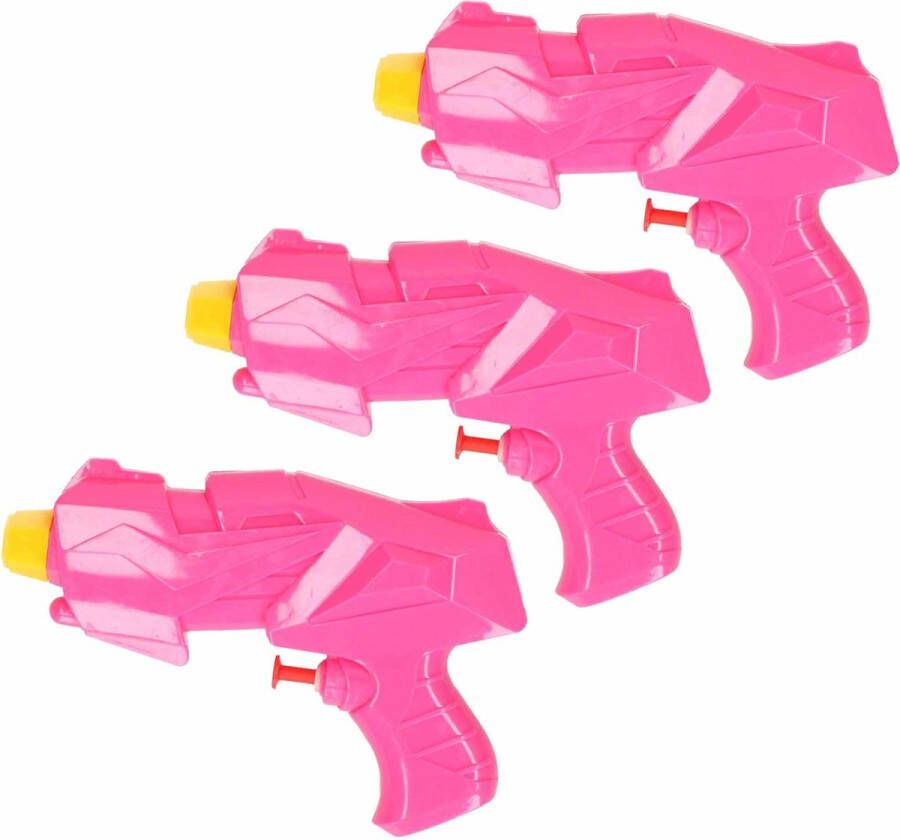 20x Mini waterpistolen waterpistool roze van 15 cm kinderspeelgoed waterspeelgoed van kunststof kleine waterpistolen