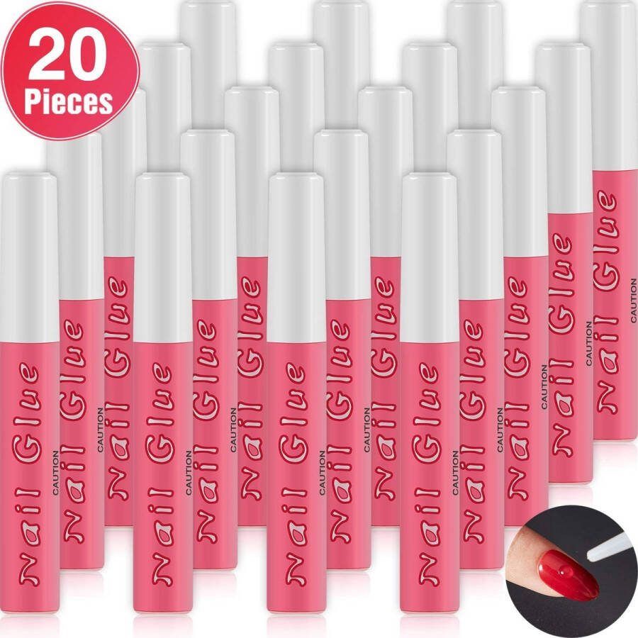 Borvat 20X Nagellijm Zinaps Nageltip Lijm nep lijm nagel tip lijm nagel acryllijm voor make-up van nageltips schoonheid