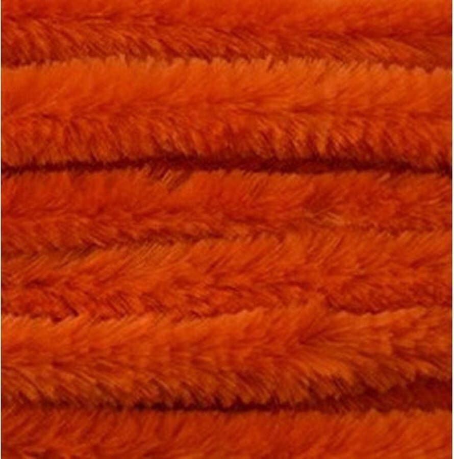 20x Oranje chenille draad 14 mm x 50 cm Buigbaar draad Pluche chenillegaren chenilledraden Hobbymateriaal om mee te knutselen