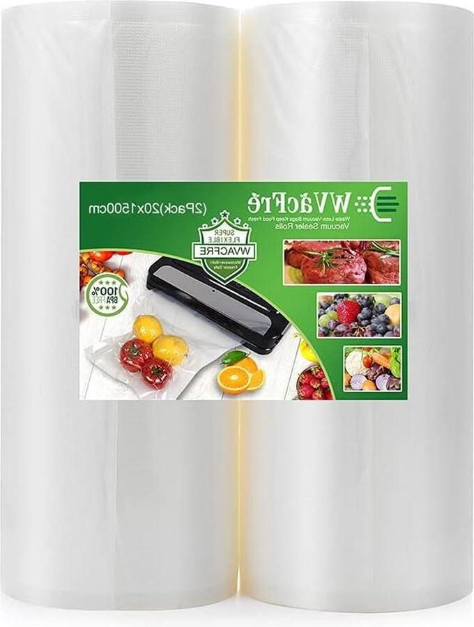 20x1500 cm Geweven Vacuum Sealer Zakken BPA Gratis Heavy Duty reliëf Vacuum Seal Sous Vide PreCut Bag