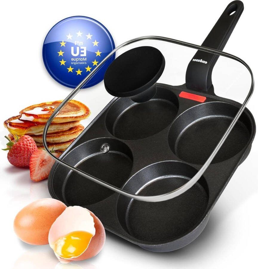 21-cm Endusor Spiegeleipan met deksel geschikt voor inductie eierpan & pannenkoekenpan anti-aanbaklaag inductie gas keramische elektro Egg pan oogpan