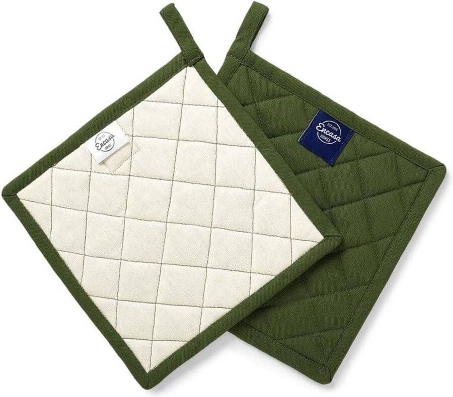 21 cm oven magnetron pannenlappen (set van 2) voor koken en bakken in de keuken hittebestendig beschermt de handen tegen hete apparaten bladgroen
