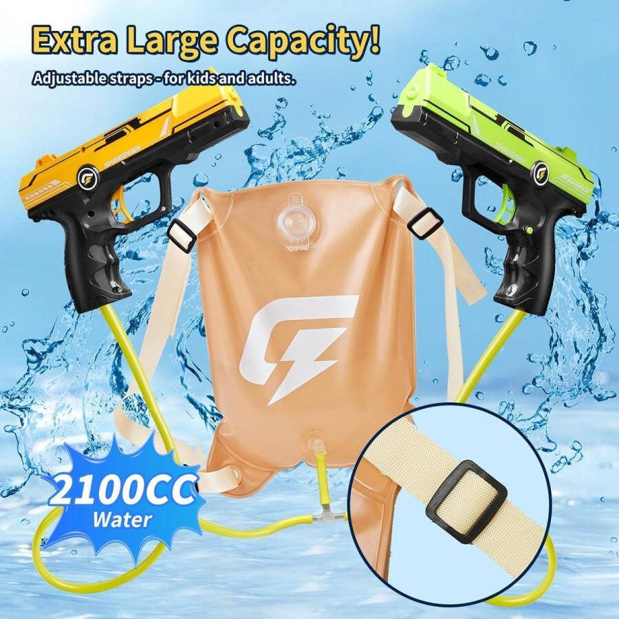 2100cc elektrisch waterpistool voor kinderen en volwassenen 2 stuks 32 ft bereik 2100cc rugzak automatisch zomercadeau