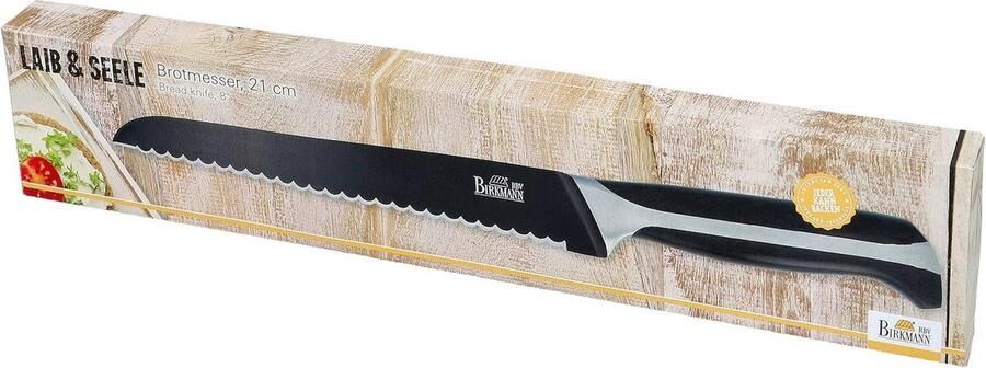 21cm zwart Japans roestvrij staal broodmes met anti-aanbaklaag ergonomische greep