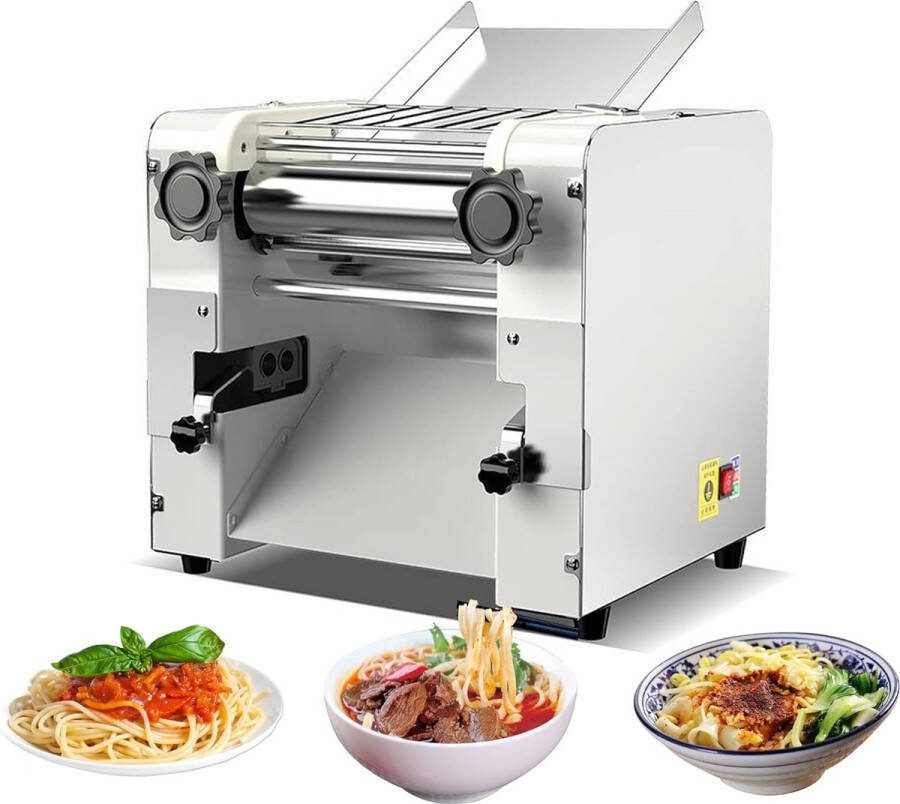 2200W Professionele Pasta Machine Pasta Snijder Noedelmachine voor Commercieel Gebruik Veelzijdige Noodle Cutter met Ronde Brede en Linguine Messen Verstelbare Dikte 26cm Rolbreedte Ideaal voor Restaurants en Bakkerijen