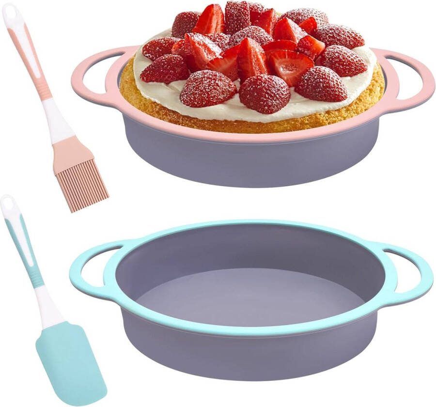 225 cm ronde siliconen bakvormen set van 2 voor laagcake kaascake en regenboogcake 20 cm taartpannen