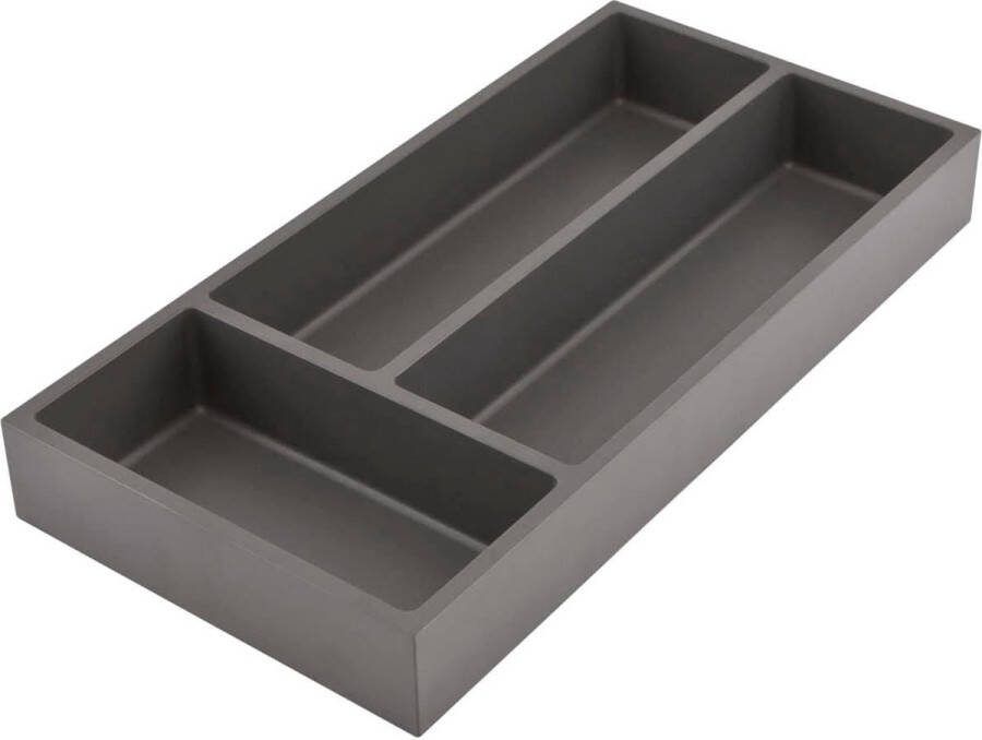 2287.90 10111 Connect lade-opbergsysteem bestekbak 3 vakken basisschaal groot kunststof donkergrijs zilver 400 mm