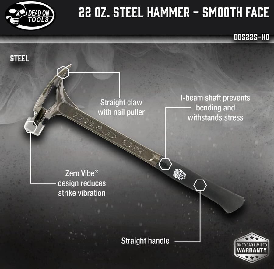 22oz 18-Inch Staal Glad Gezicht Hamer Zilver Dos22s Krachtig en Duurzaam