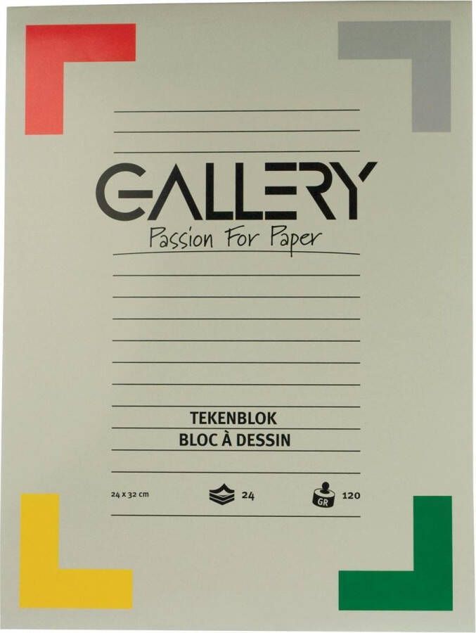 22x Gallery tekenblok houtvrij papier 120 g mÂ² 24x32cm blok van 24 vel