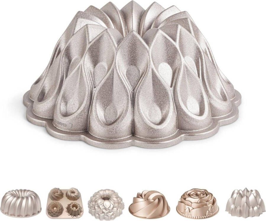 24 cm Diameter Anti-aanbaklaag en Zeer Duurzaam Gegoten Aluminium Rosé Goud 2 Liter Inhoud Taartvorm (Blaze)