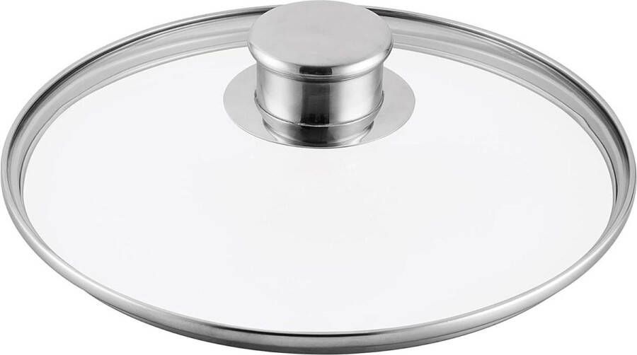 24 cm glazen deksel met roestvrijstalen rand universeel pannendeksel glass pan lid