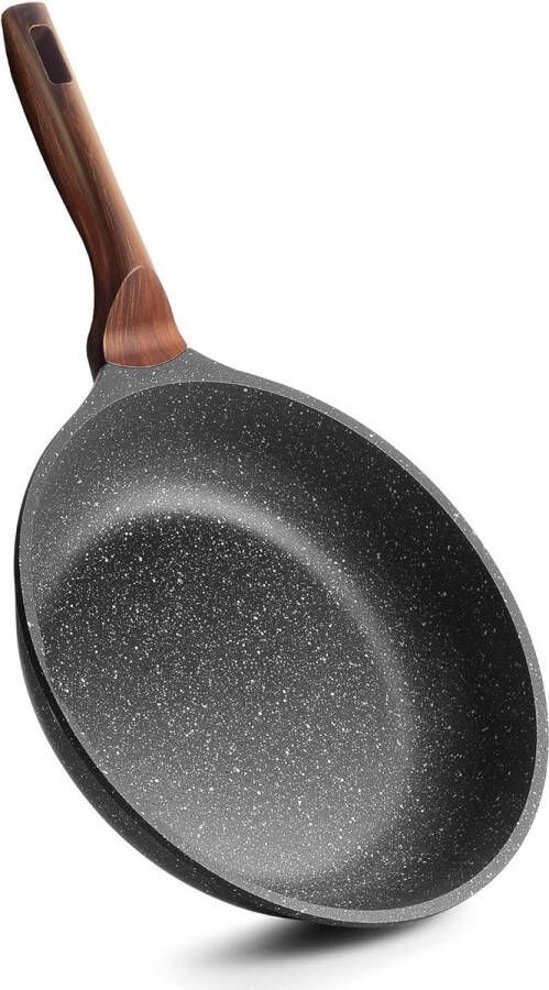 24-cm inductie braadpan met anti-aanbaklaag en granieten coating omeletpan universele pan voor alle warmtebronnen