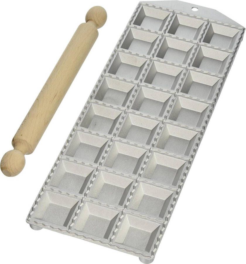 24-gaats vierkante ravioli maker met deegroller aluminium pasta snijder