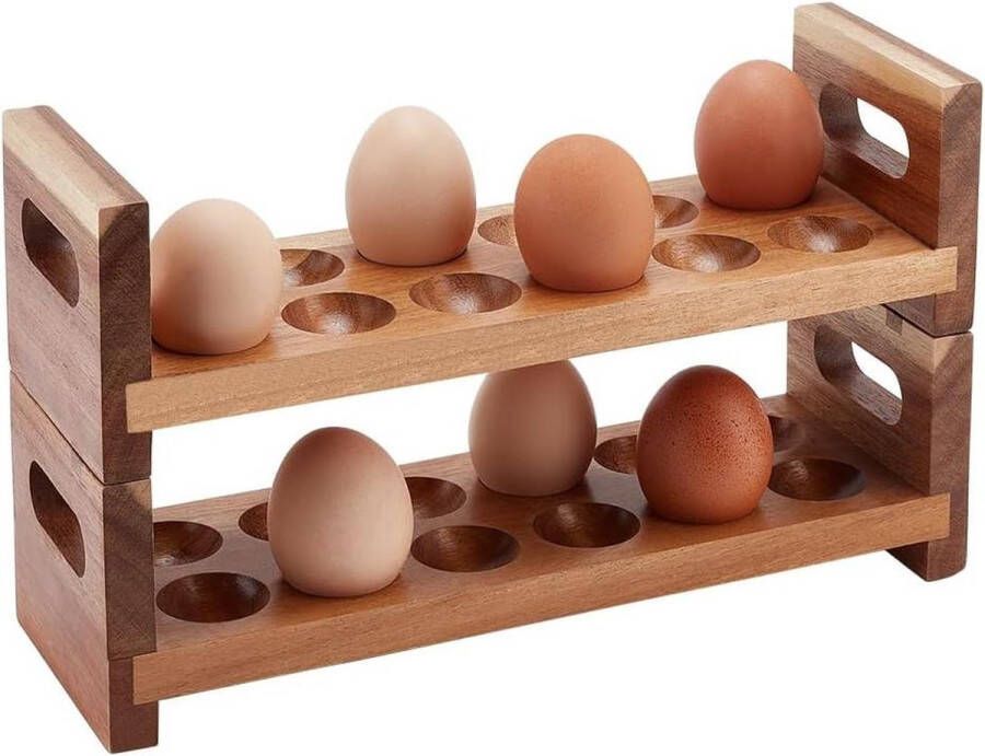 24 houten eierdopjes dubbellaags eierhouder natuurlijk hout 295 x 96 x 167 cm