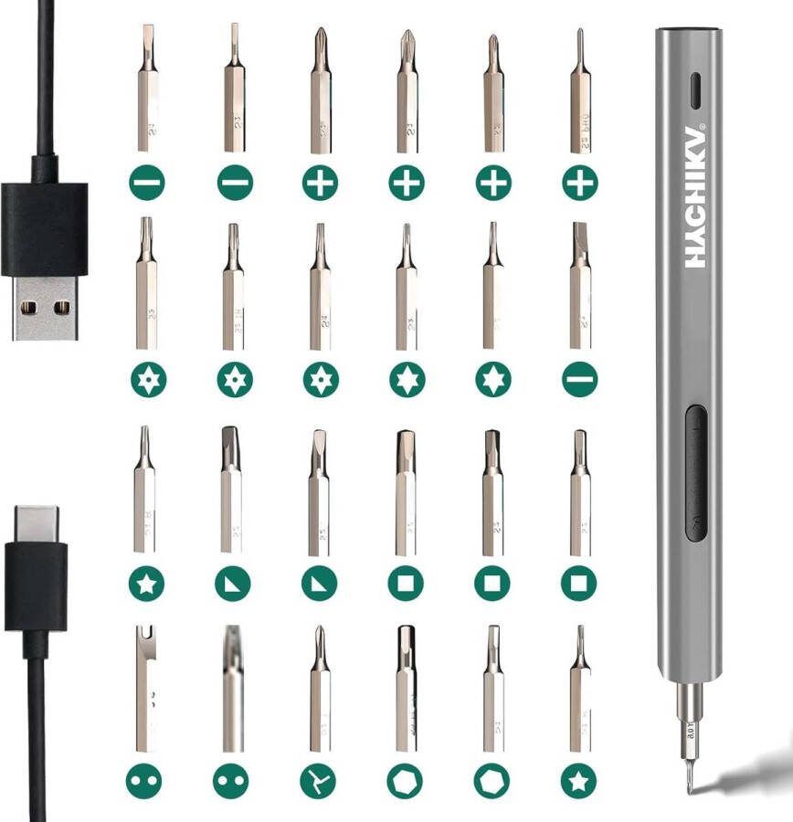 24-in-1 Elektrische Draadloze Precisie Schroevendraaier Set Magnetisch DIY Elektronica Reparatie Gereedschap Voor Pc Macbook iPhone Brillen Horloges Smartphones