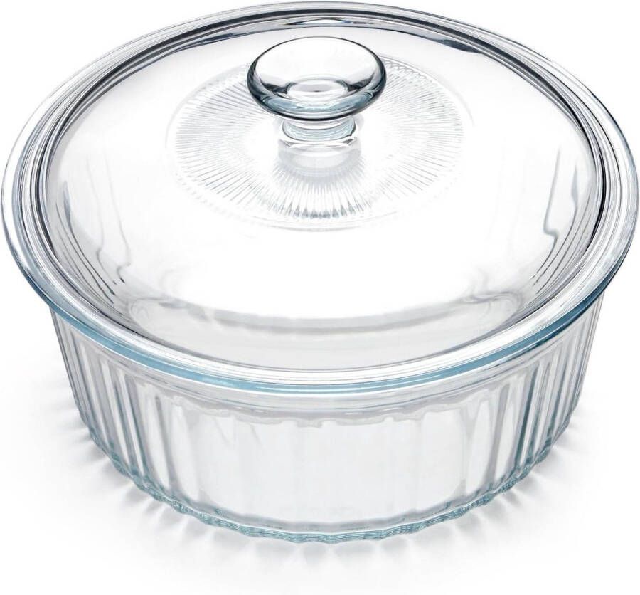 24 l ronde glazen braadpan met deksel borosilicaatglas braadpan voor oven 22 × 22 × 145 cm