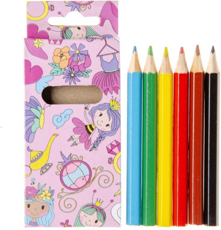24 PAKJES Uitdeelcadeaus Prinses Kleurpotloodjes 6 Potloden per Pakje Klein Speelgoed voor Groot Plezier Traktatie Cadeautjes voor Kinderen