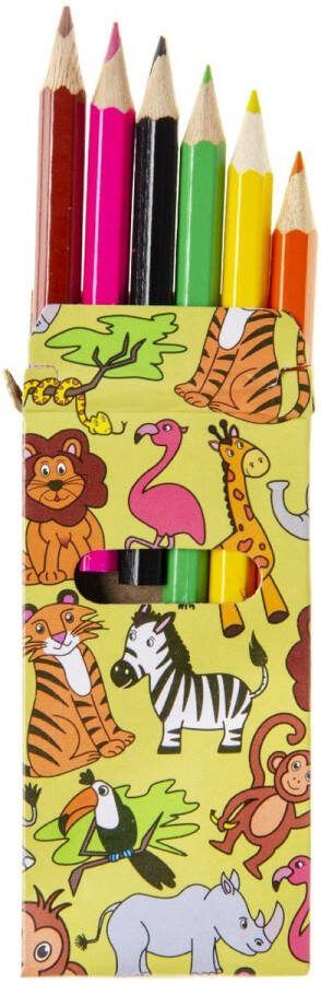 24 PAKJES Uitdeelcadeaus Wilde Dieren Kleurpotloodjes 6 Potloden per Pakje Klein Speelgoed voor Groot Plezier Traktatie Cadeautjes voor Kinderen