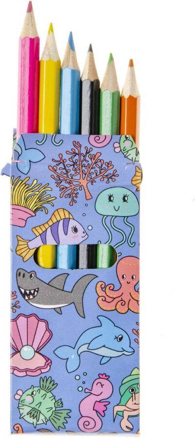 24 PAKJES Uitdeelcadeaus Zeedier Kleurpotloodjes 6 Potloden per Pakje Klein Speelgoed voor Groot Plezier Traktatie Cadeautjes voor Kinderen