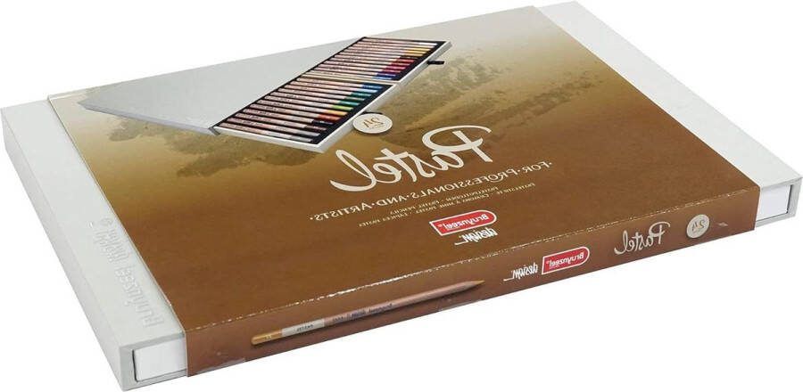 24 pastelstiften in houten etui voor kunstenaars