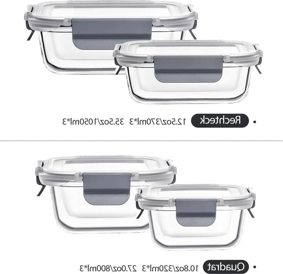 24 stuks glazen vershouddozen voorraaddozenset voor levensmiddelen meal prep dozen opbergdozen luchtdicht voedselcontainers voor keuken
