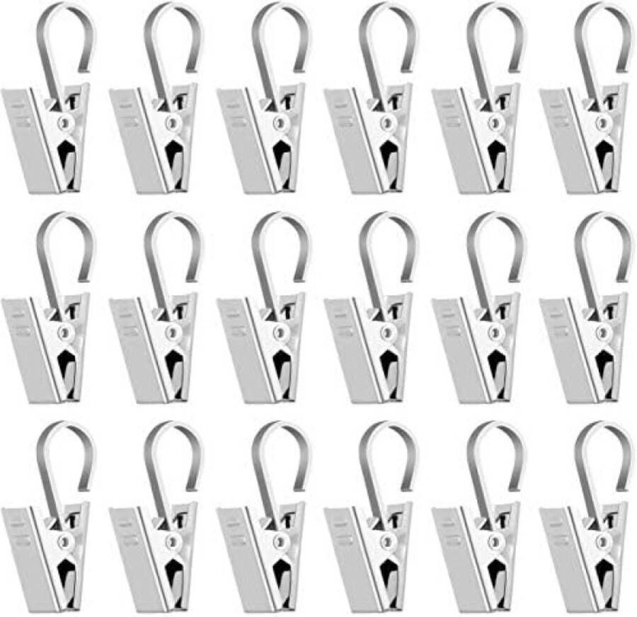 24 x gordijnclips metalen klemmen met haken voor gordijnen lichtketting foto (herbruikbaar)