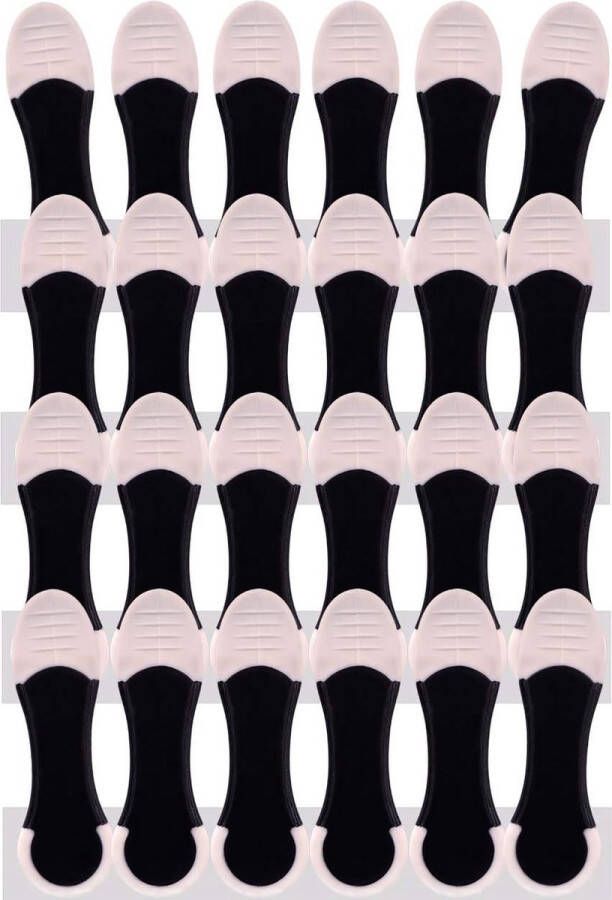 24 XXL wasknijpers voor gevoelige was met softgrip nieuwste klemtechniek met drukveren duurzaam en duurzaam zwart met witte handgrepen