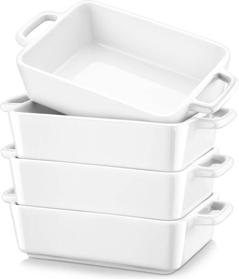 240 ml Ramequin Dish Soufflé 4-delige porseleinen bakset voor verbranding quiche taart pasta 16 cm vierkant