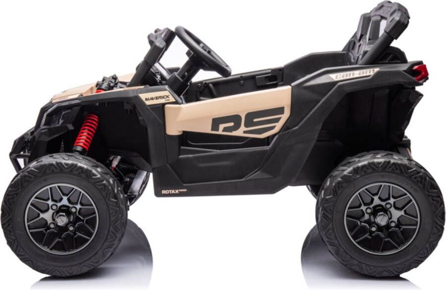 24V CAN-AM RS Maverick 1 zits buggy zwart khaki 4WD accuvoertuig kinderauto
