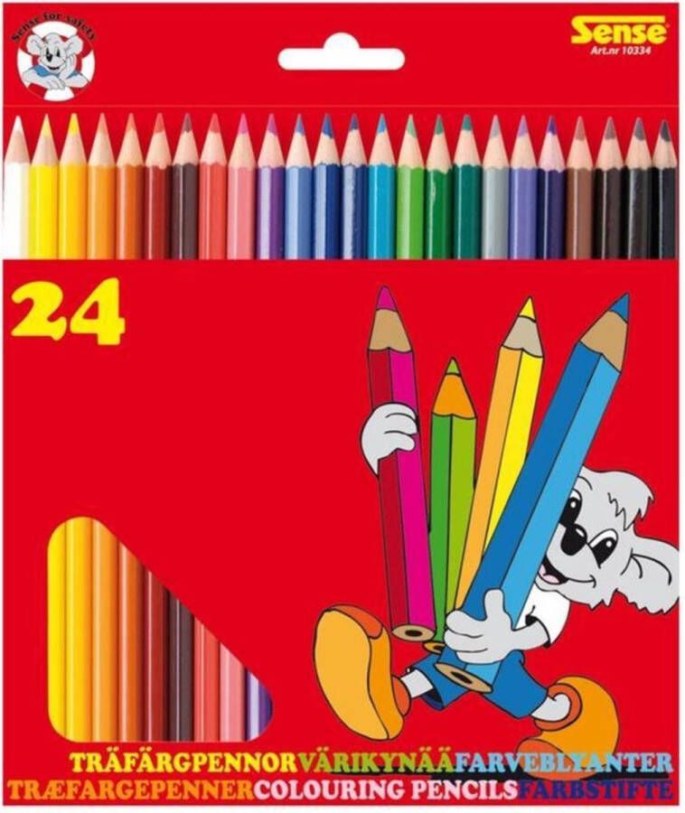 24x Speelgoed teken kleurpotloden in verschillende kleuren Teken hobby knutselmateriaal Tekenen kleuren met potlood
