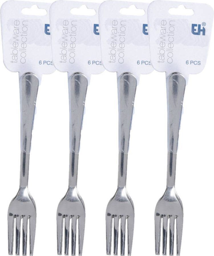 24x Taart gebak vorkjes RVS 14 cm Tafel dekken Bestek Gebaksvorkjes taartvorkjes
