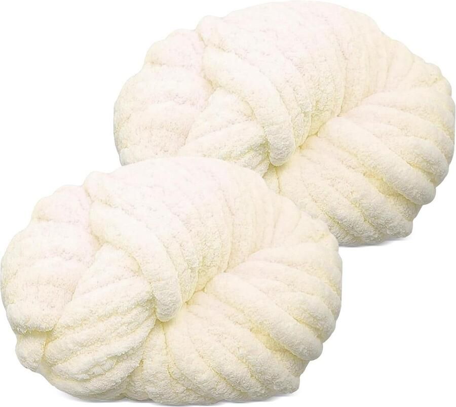 25 0 gram dik chenille chunky garen voor gehaakte dekens en gebreide huisdiernesten wit