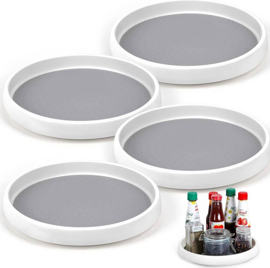 25 cm Non-slip Roterend Kruidenrek voor Keukenkast Lazy Susan Organizer Draaitafel Keukenkast organizer