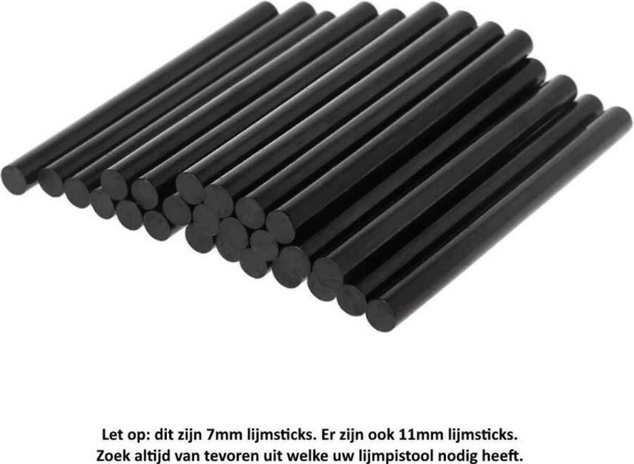 25 lijmpatronen 7 mm diameter 10 cm lengte Zwart Lijmstick Lijm Lijmpistool