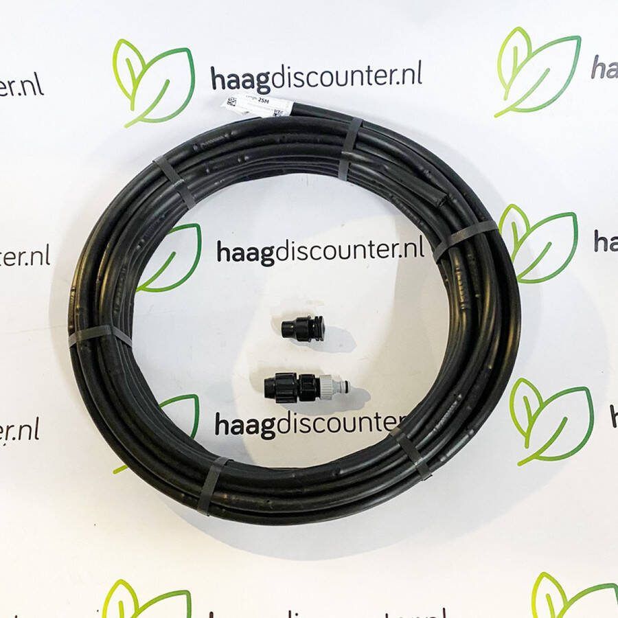 25 Meter Druppelslang Haagdiscounter Druppelsystemen Zweetslang Bewatering Bewateringssysteem Druppelsysteem Irrigatie set Waterbesparing Druppelaars Tuin Gras Planten inclusief Koppelstuk