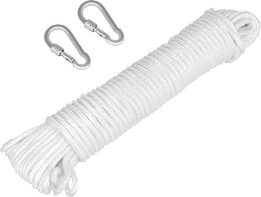 25 meter outdoor waslijn nylon vlagtouw klimtouw voor visserij en bergbeklimmen met karabijnhaken washing line