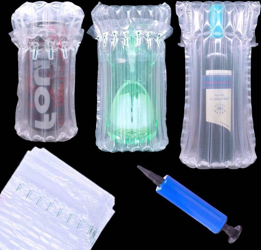 25 Pack Bubble Cushion Wrap Glazen Mouwen Opblaasbare Luchtkolom Kussenslopen Veilige Verzending Flessenkrat